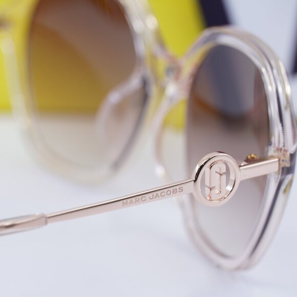 Marc Jacobs MARC 728/F/S 035J HA Geometric Sunglasses - Brown/Gold/Brown - Picture 8 of 9